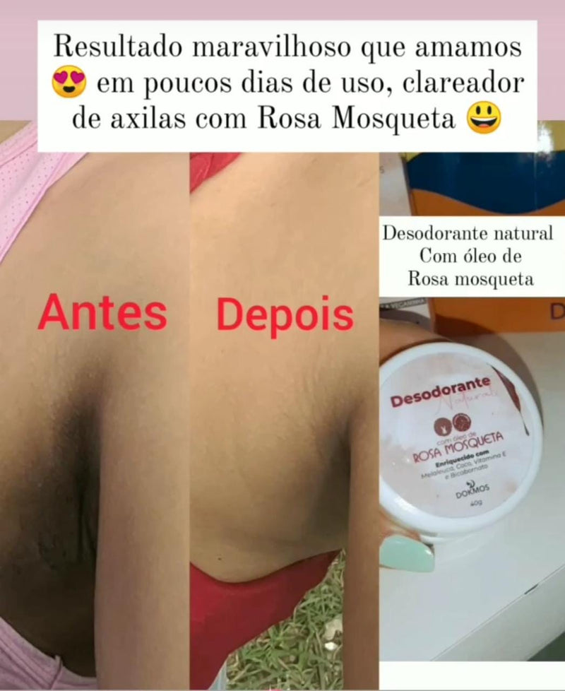 Desodorante natural com rosa mosqueta